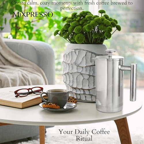 Large French Press Coffee Maker 50Oz Stainless Steel Coffee Press