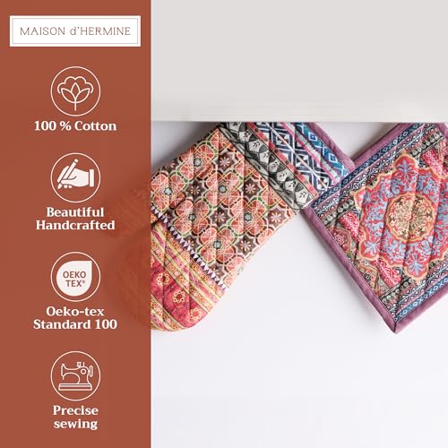 100% Cotton Oven Mitt & Pot Holder Set (2 Count)