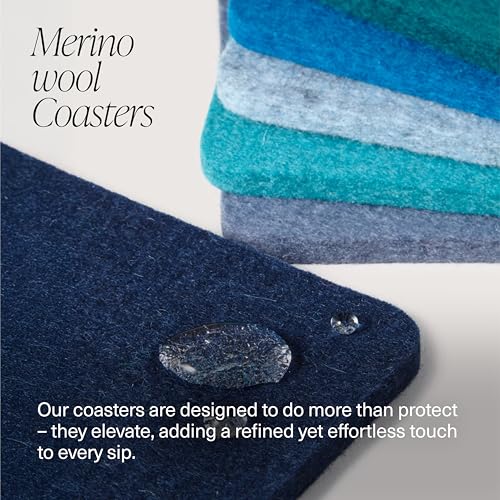 Bierfilzl Merino Wool Square Coasters Set of 4 (4 Count)
