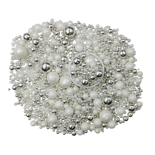 Edible White Silver Sugar Pearls Candy Sprinkles 120G (4.23 Ounce)