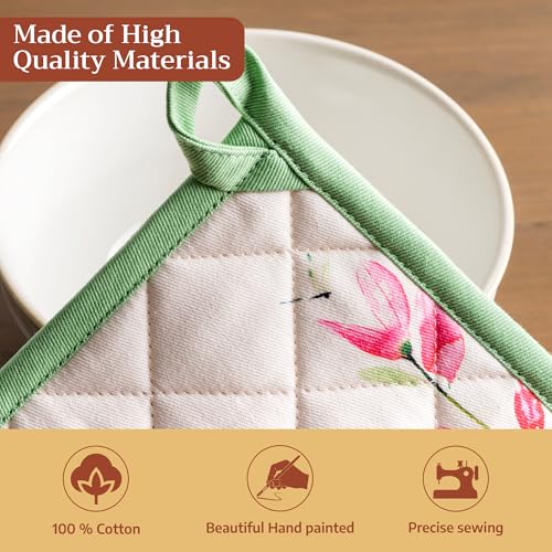 100% Cotton Oven Mitt & Pot Holder Set