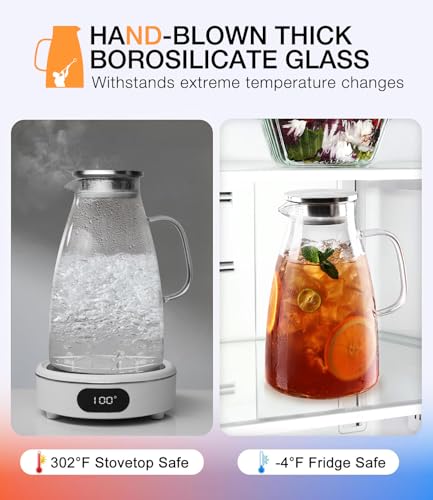 3 Liter 100oz Glass Pitcher with Lid