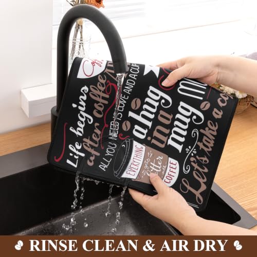 Coffee Mat 2 Pack 12x19 Inch Absorbent Non (2 Count)