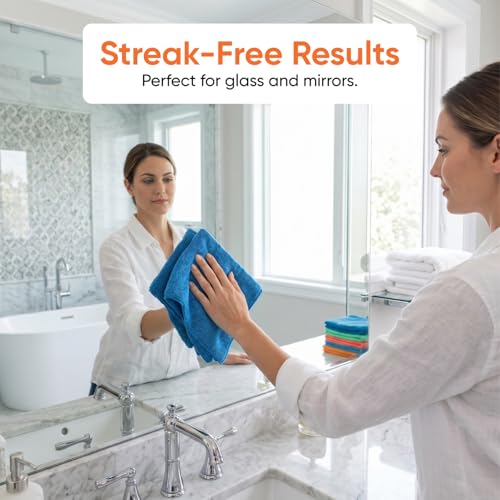 Microfiber Squeegee Mopping Towel Extra Large Miracle Cloth Streak Free Floor Cloth 20x30 House (10 Count)