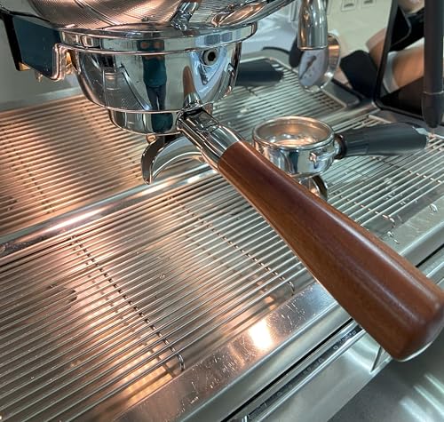 58mm Double Spout Portafilter Compatible with La Marzocco Espresso Machine Stainless Steel Espresso Portafilter with Double Shot Filter Basket Espresso Accessories