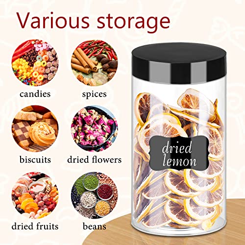 Plastic Jars with Lids 20Pcs 14 oz Clear Plastic Slime Storage Jars Containers with Airtight Leak Proof Black Plastic Screw On Lids Cylinder Clear Round Jar Food Grade Durable PET Jar (20 Count)