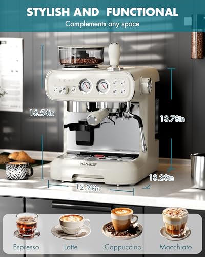 Espresso Machine with Grinder and Milk Frother