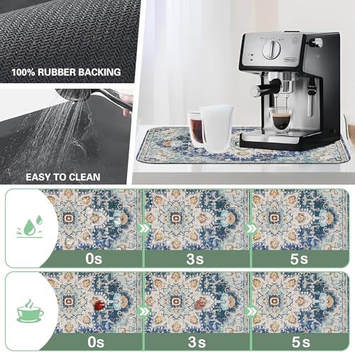 Dish Drying Mat for Kitchen Counter Absorbent Dish Coffee Mat 12"X19"