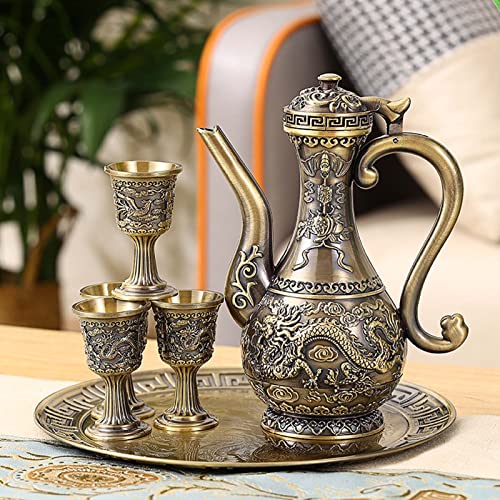 Vintage Turkish Coffee Pot and Cups Set