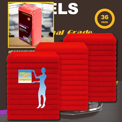 Red Microfiber Cleaning Towels (36 Count)