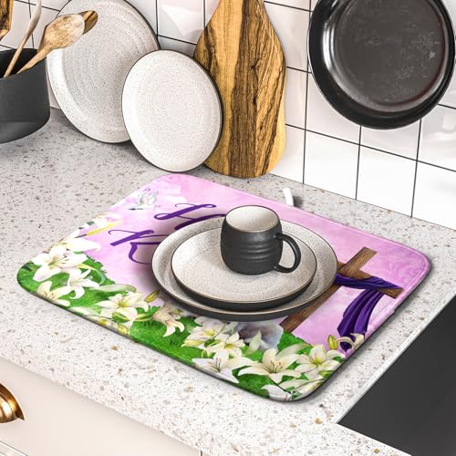 Easter Purple Dish Drying Mat