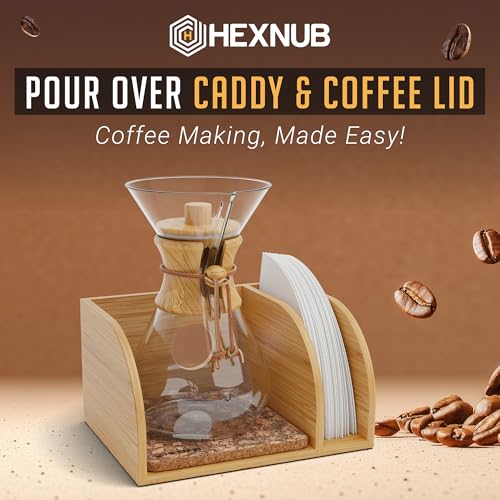 Pour Over Caddy with Lid for Chemex Bodum Cosori Coffee Makers Cork