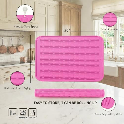 Silicone Dish Drying Mat for Multiple Usage