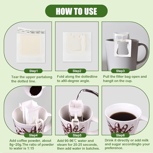 50Pcs Portable Coffee Filter Paper Bags (50 Count)