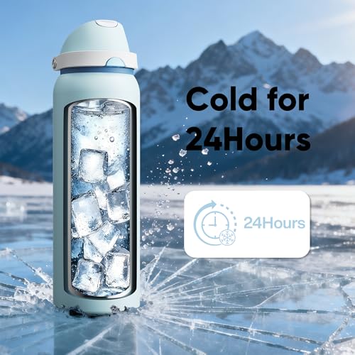 Insulated Water Bottle with Straw