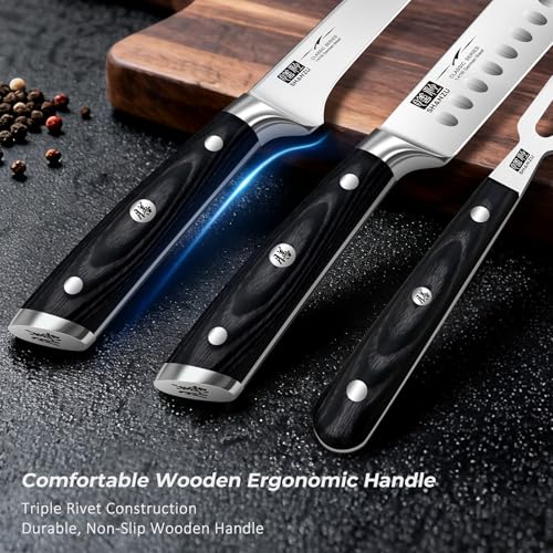 3Pcs BBQ Carving Knife Set with Sheath