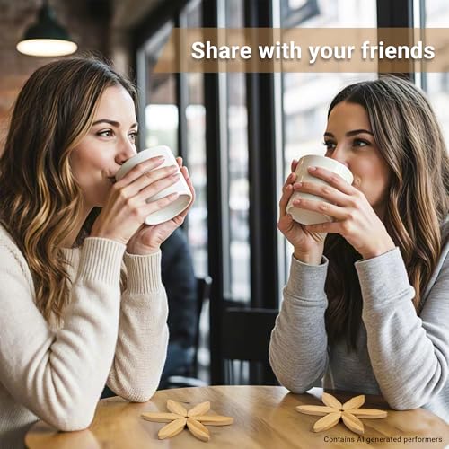 Wooden Tree Shaped Coasters Set for Coffee Table (4 Count)