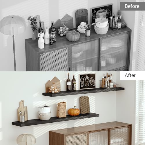 Deep Floating Shelves 72x12” Set of 1
