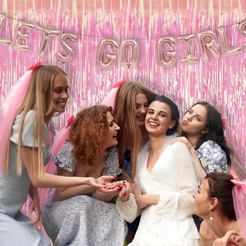 Clear Pink Streamers Party Curtain (2 Count)