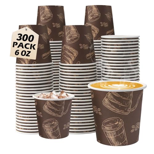 6 oz 300 Pack Disposable Paper Cups (300 Count)