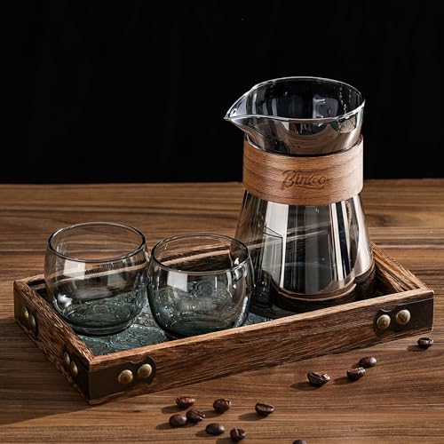 16 oz Glass Coffee Carafe with Wood Heat