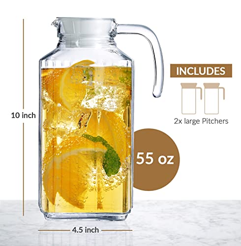 Glass Pitcher with Lid (2 Count)