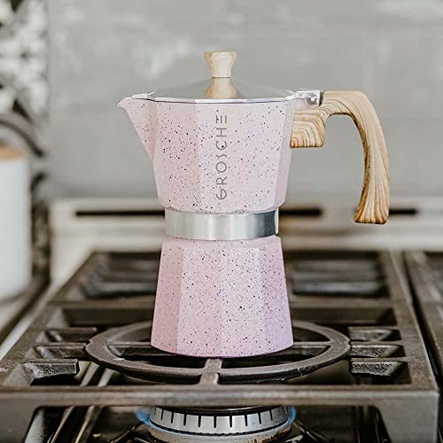 Milano Stovetop Espresso Maker Moka Pot 9 espresso Cup 15.2 oz Pink