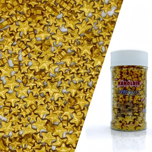 Mixed Size Gold Stars Sprinkles Edible Stars Cake Decorating Stars Cake Decorations Cupcake Toppers Cookie Decorating Perfect for Cakes (3 Ounce)