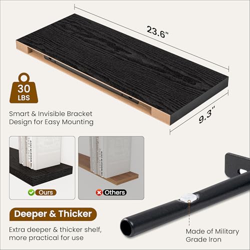 24 Inch Floating Shelves (2 Count)