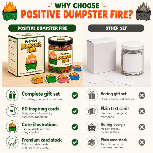 60 Positive Dumpster Fire Cards Jar