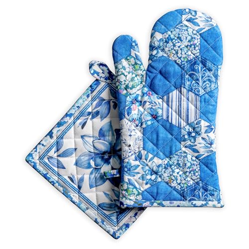 100% Cotton Oven Mitt & Pot Holder Set (2 Count)