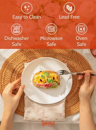 Porcelain 7.8 Inch Dessert Plates Set of 6 (6 Count)