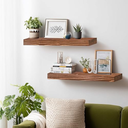 Solid Wood Floating Shelves (2 Count)