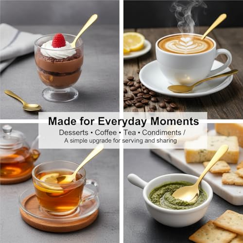 6PCS Mini Gold Spoons