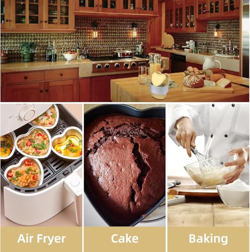 Mini Cake Pans 3.5oz Aluminum Foil Heart Cake Pan with Lids (50 Count)