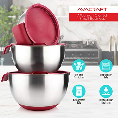 18 10 Stainless Steel Mixing Bowls with Lids