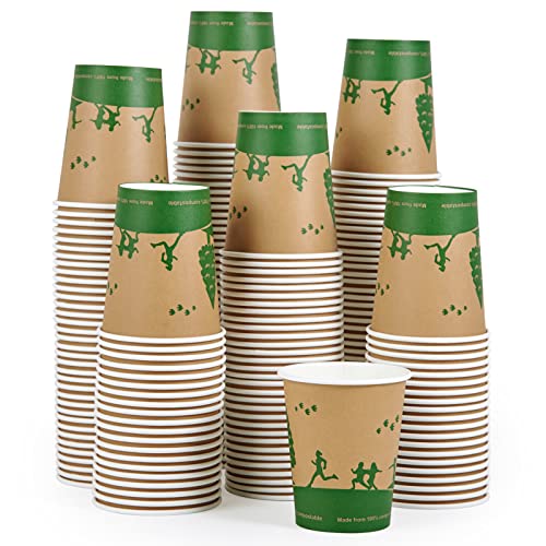 8 oz Compostable Paper Coffee Cups with PLA Lined