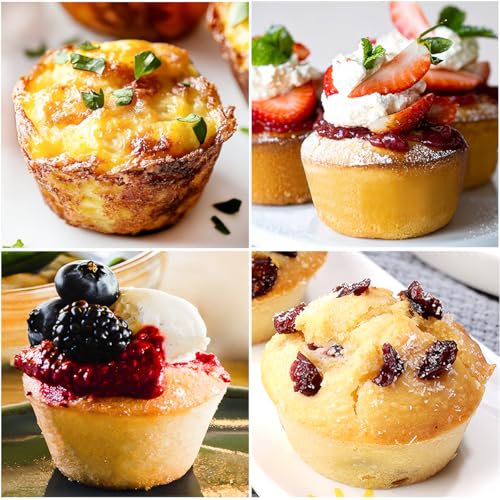 Silicone Muffin Pans for Baking with Metal Framed (2 Count)