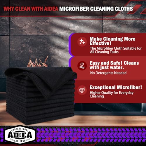 Microfiber Cleaning Cloth Black 150PK (150 Count)