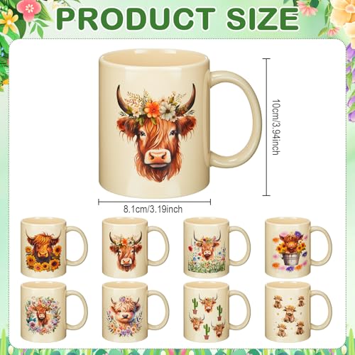 8 Pcs Ceramic Coffee Mugs 12 Oz Handle (8 Count)