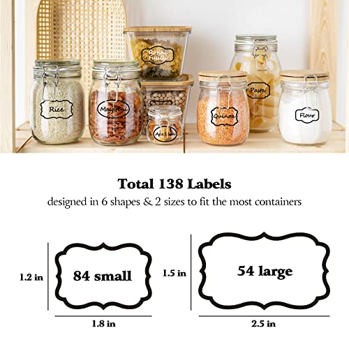 Kitchen Pantry Food Containers Clear Labels with Black Border