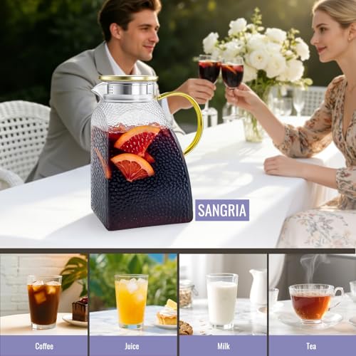 Glass Pitcher With Lid and Spout