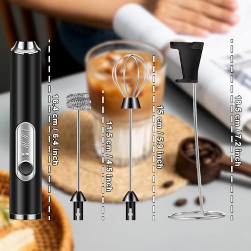 Milk Frother Foamer with Stainless Steel Stand