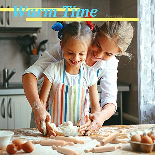 30 Pcs Wooden Mini Rolling Pin Long Kitchen Baking Small Dough Rolling Pin for Children Fondant Pastry Pizza Crafting and Imaginative Play for Halloween and Christmas Presents (30 Count)