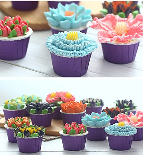 Leaf Piping Bags and Tips Set 7 Pieces Piping Tips Set Cake Decorating Tips Icing Piping Nozzles Set Cupcake Decorating Kit Cupcake Pastry Tool Stainless Steel (7 Count)