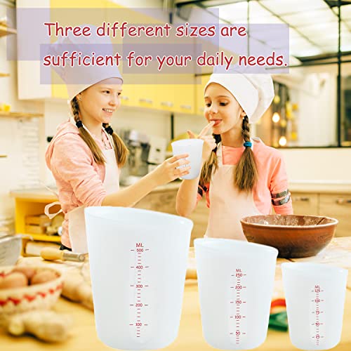 3 PCS Silicone Flexible Measuring Cups