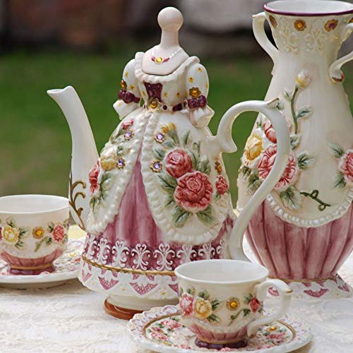 Utility Porcelain Tea Sets Tea Sets for Adults Bone China Tea Cup and Saucer British Royal Coffee Sets for Afternoon Wedding Gifts Teapots