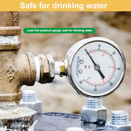 Lead Free Water Pressure Gauge 60 Psi