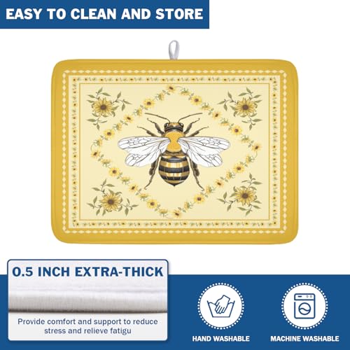 Sunflower Bee Dish Drying Mat