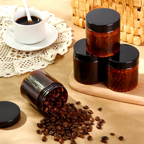 4 Pcs Plastic Jars Wide Mouth with Lids (4 Count)